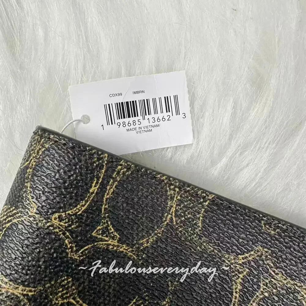 Coach Notebook In Loved Signature Canvas/Smooth Leather/Gold/Brown CDX99 NWT